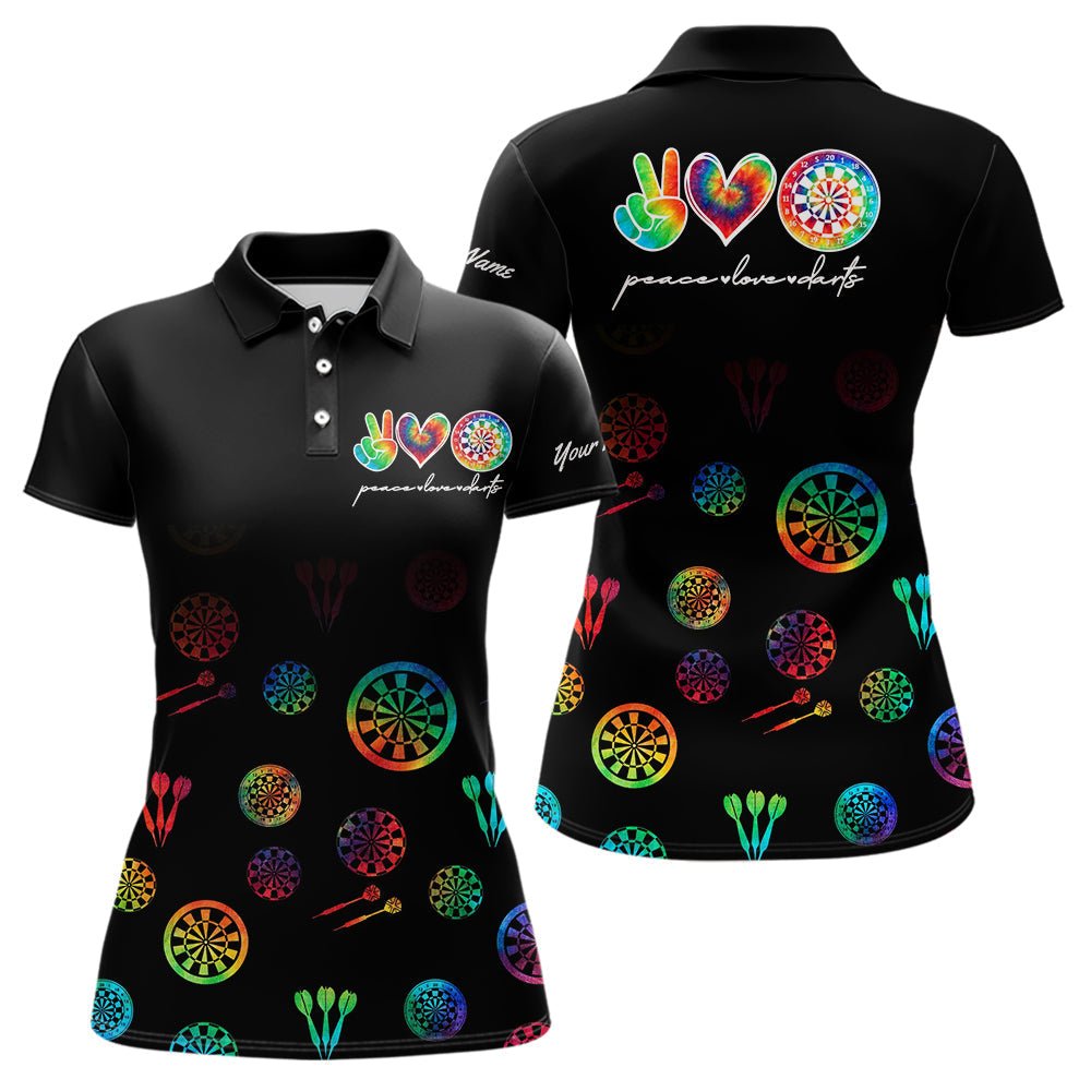 Personalisierte Farbige Tie - Dye Schwarz Camouflage Darts Poloshirts Individuelle Peace Love Darts Team Trikots N9484 - Outfitsuche