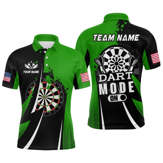 Personalisierte Grüne Dart Modus An Herren Darts Polo Shirt Individueller Name Dart Trikots Team Shirts T1176 - Outfitsuche