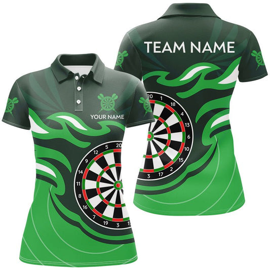 Personalisierte Grüne Dartboard - Flame T-Shirts für Damen – Individuelle Dart - Trikots für das Team T3052 - Outfitsuche