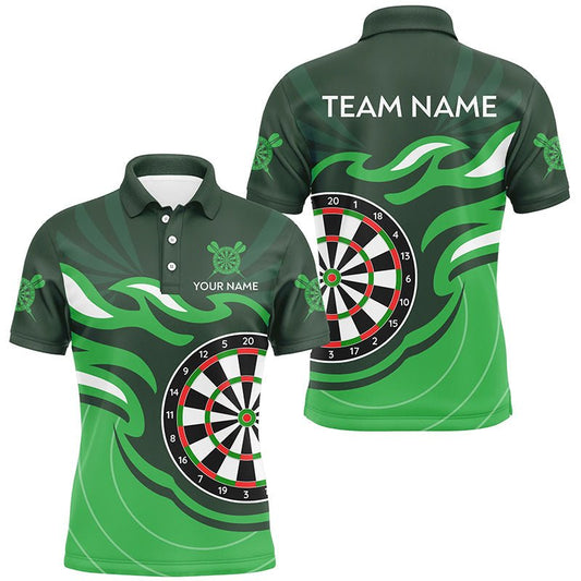 Personalisierte Grüne Dartscheibe Flammen Dart - Shirts für Herren – Individuelle Dart - Trikots Team - Uniform T3052 - Outfitsuche