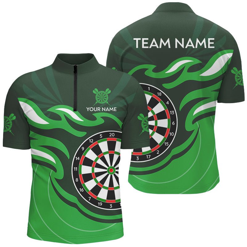 Personalisierte Grüne Dartscheibe Flammen Dart - Shirts für Herren – Individuelle Dart - Trikots Team - Uniform T3052 - Outfitsuche
