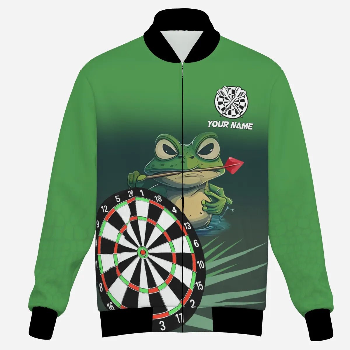 Personalisierte Grüne Lustige Frosch Herren Darts Kapuzenjacke - Individuelle Darts Team Jacke, Darts Geschenke T3558 - Outfitsuche