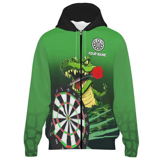 Personalisierte Grüne Lustige Krokodil - Dart Kapuzenjacke, Team Jacke für Herren T2608 - Outfitsuche