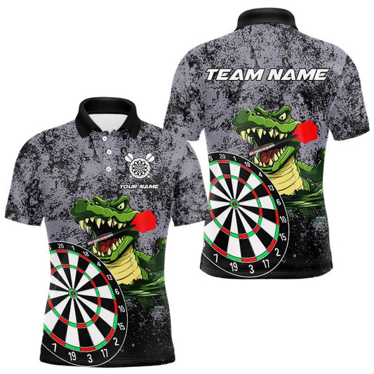 Personalisierte grüne lustige Krokodil - Grunge - Dartshirts, Dartteam - Trikots, Dartgeschenke T3244 - Outfitsuche