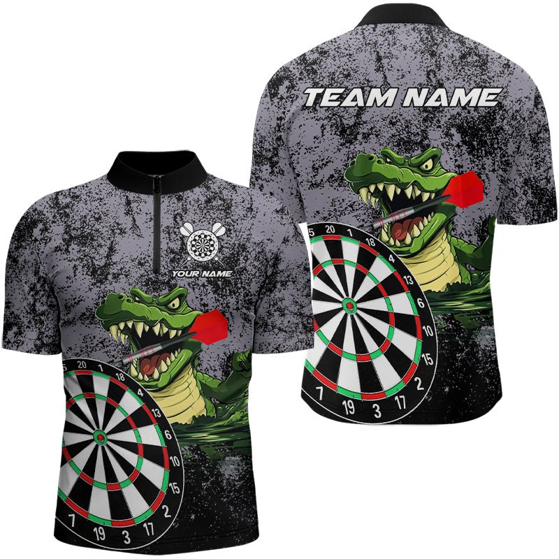Personalisierte grüne lustige Krokodil - Grunge - Dartshirts, Dartteam - Trikots, Dartgeschenke T3244 - Outfitsuche