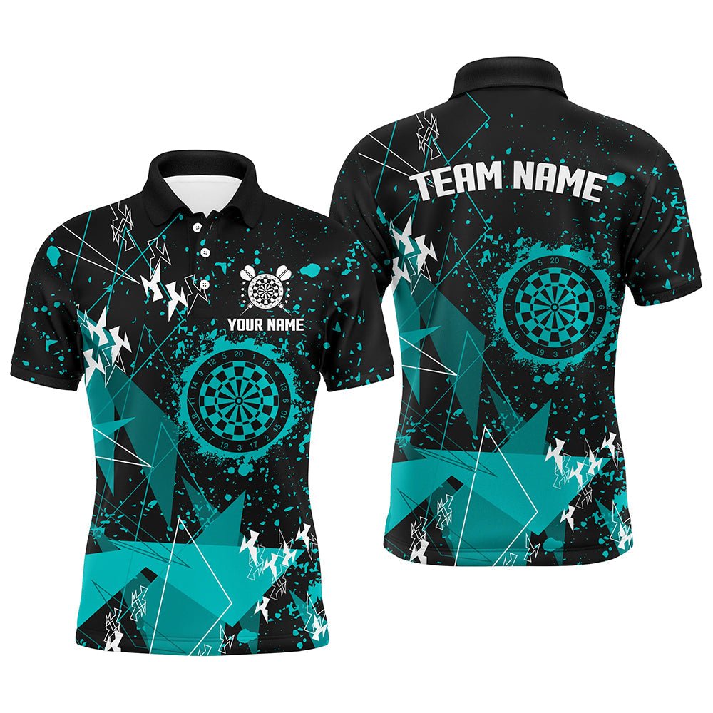 Personalisierte Grunge Türkis Darts Polo Shirts Dart Trikots T3297 - Outfitsuche
