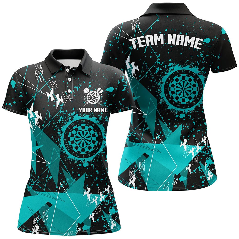 Personalisierte Grunge Türkis Darts Polo Shirts Dart Trikots T3297 - Outfitsuche