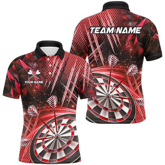 Personalisierte Herren Dartshirt in Rot mit Glitzer - Teamname T2582 - Outfitsuche