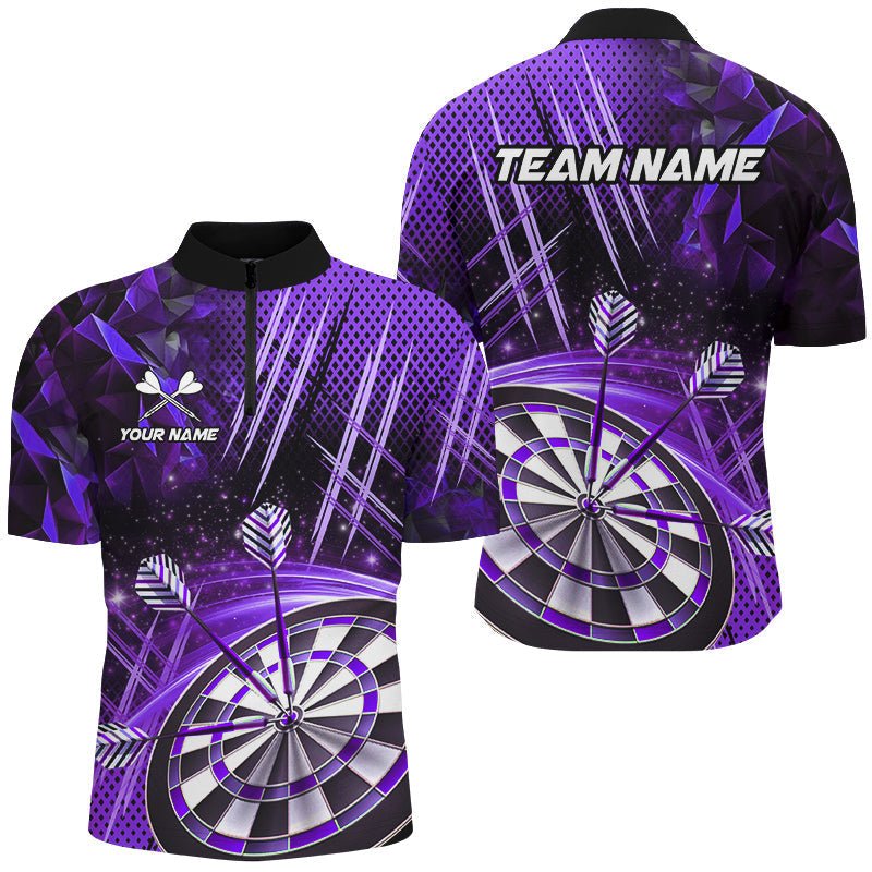 Personalisierte Herren Dartshirt mit lila Glitzer - Team Liga T2583 - Outfitsuche