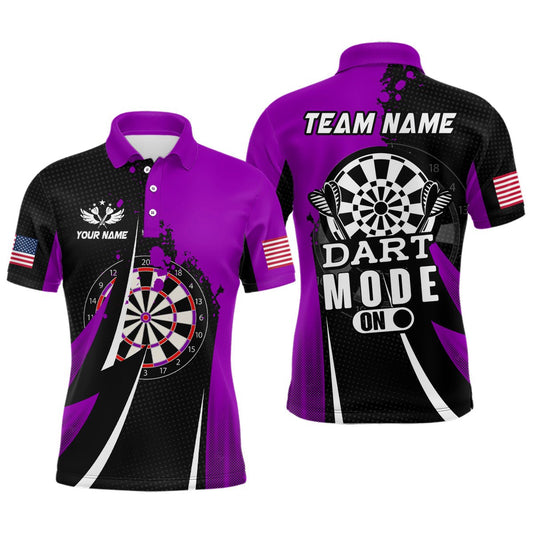 Personalisierte Lila Dart Modus Herren Darts Polo Shirt mit individuellem Namen - Dart Trikot für Team T1174 - Outfitsuche
