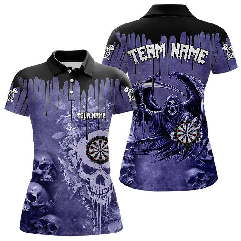 Personalisierte lila Gothic Skull Darts Poloshirts für Teams T3463 - Outfitsuche