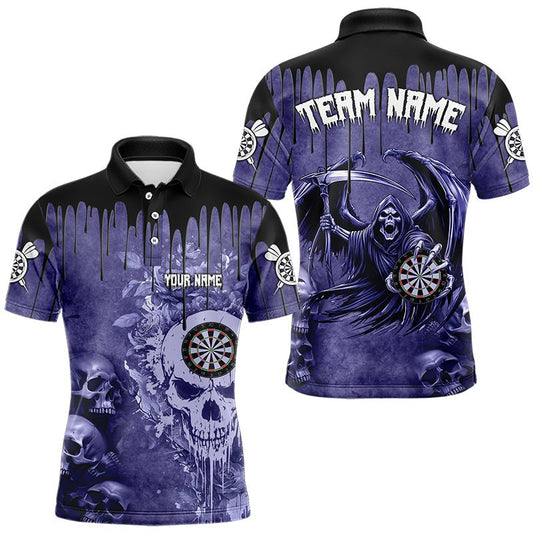 Personalisierte lila Gothic Skull Darts Poloshirts für Teams T3463 - Outfitsuche