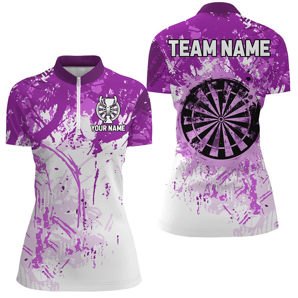 Personalisierte Lila Grunge Classic Dart - Jersey für Damen - Individueller Teamname T2659 - Outfitsuche