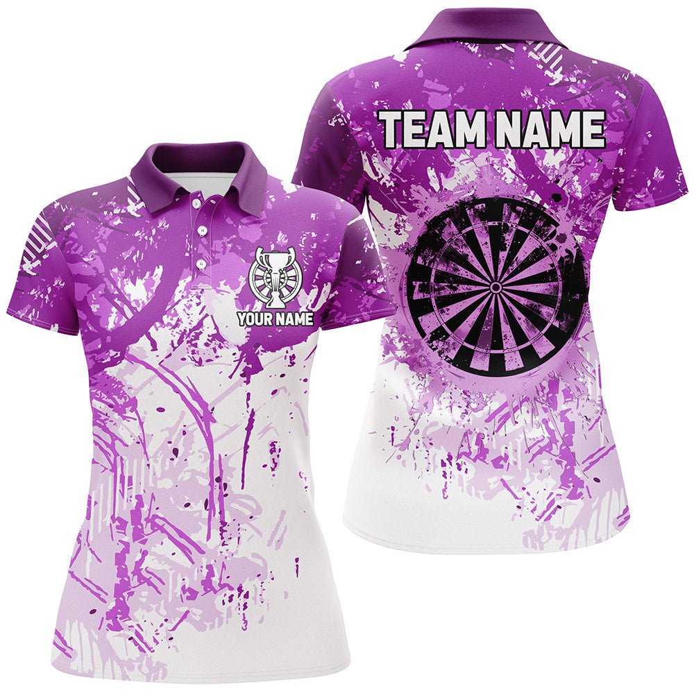 Personalisierte Lila Grunge Classic Dart - Jersey für Damen - Individueller Teamname T2659 - Outfitsuche