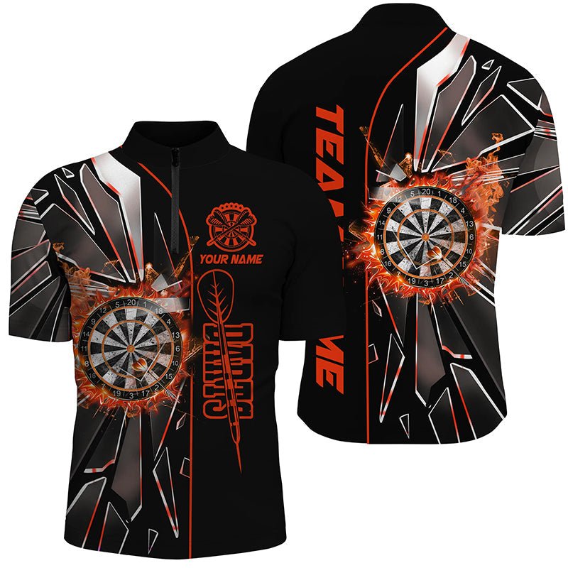 Personalisierte Orange Break Glass Dartshirt für Herren - Individuelles Dartliga T2651 - Outfitsuche