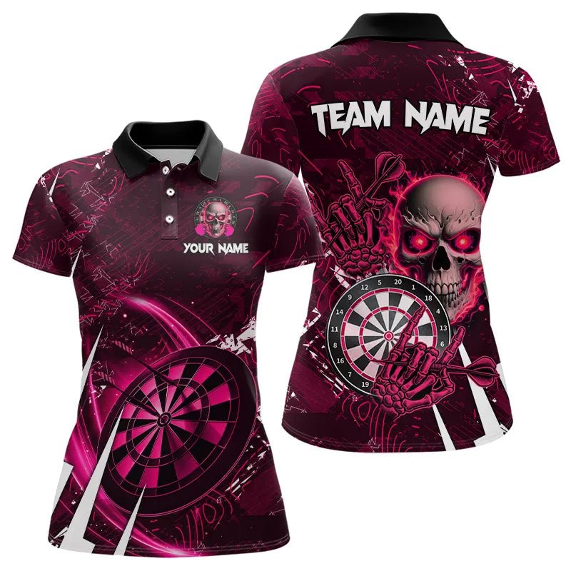 Personalisierte Pink 3D Skull Darts Polo - Shirts für Dartmannschaften T3366 - Outfitsuche