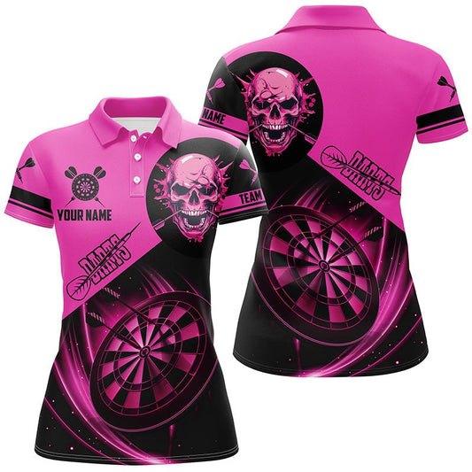 Personalisierte Pinke Skull Darts Shirts für Damen T2109 - Outfitsuche