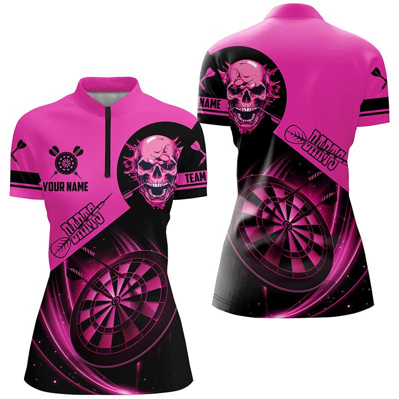 Personalisierte Pinke Skull Darts Shirts für Damen T2109 - Outfitsuche