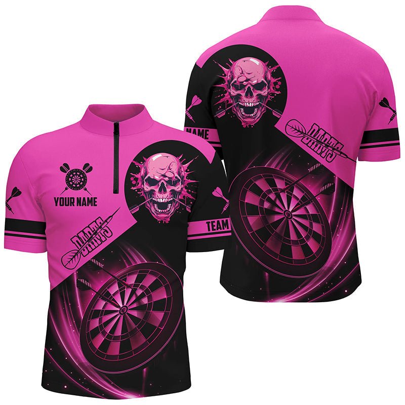 Personalisierte Pinke Skull Darts Shirts für Herren T2109 - Outfitsuche