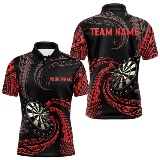 Personalisierte Rote Rollkragen - Tribal Darts Polo Shirts Custom Darts Shirts Dart Jerseys T3185 - Outfitsuche