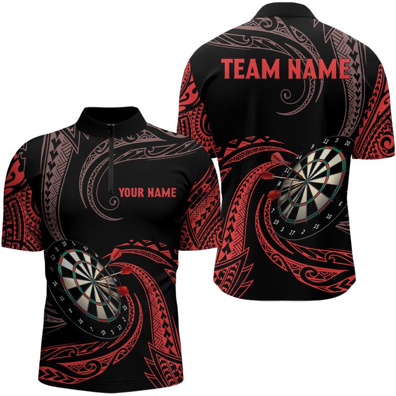 Personalisierte Rote Rollkragen - Tribal Darts Polo Shirts Custom Darts Shirts Dart Jerseys T3185 - Outfitsuche