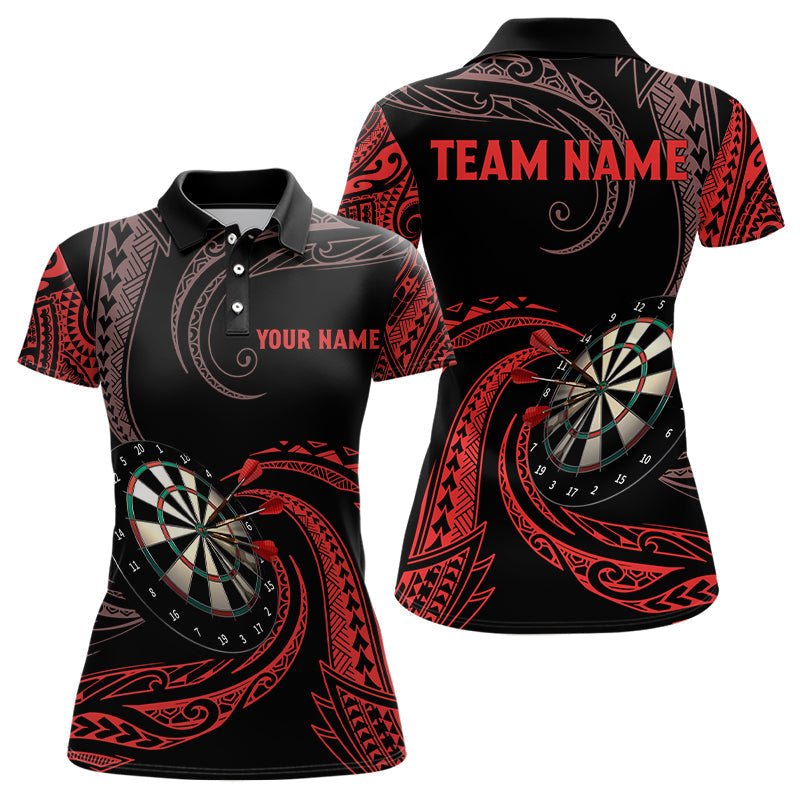 Personalisierte Rote Rollkragen - Tribal Darts Polo Shirts Custom Darts Shirts Dart Jerseys T3185 - Outfitsuche