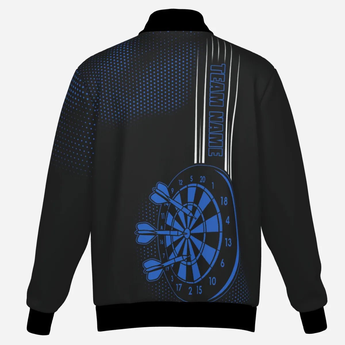Personalisierte Schwarz - Blau Darts Jacke N9498 - Outfitsuche