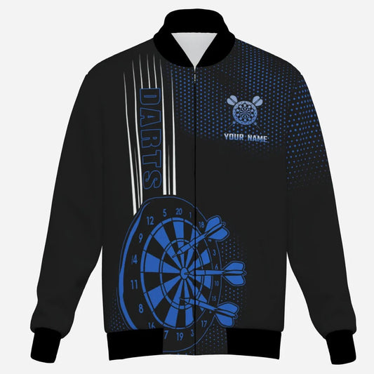 Personalisierte Schwarz - Blau Darts Jacke N9498 - Outfitsuche
