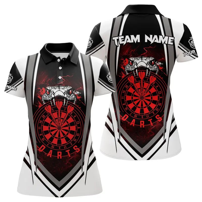 Personalisierte Schwarz - Weiß Kobra Schlange Dart Poloshirts | Rot T3586 - Outfitsuche