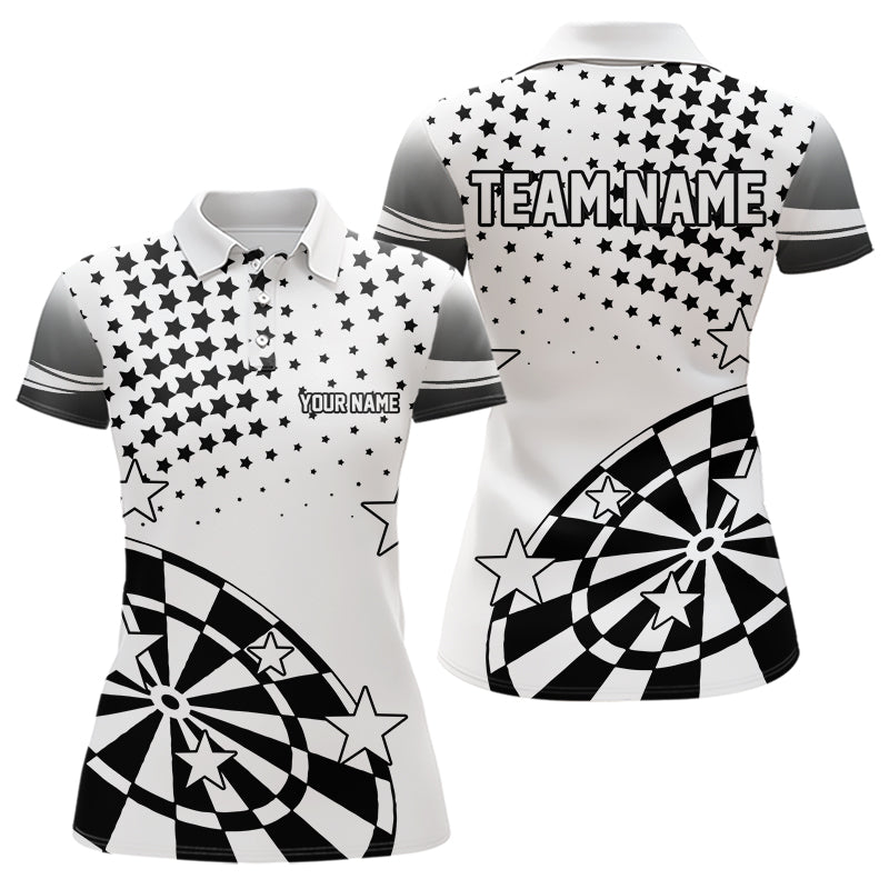 Personalisierte Schwarz - Weiß Sterne Darts Polo Shirt für Dartmannschaften N9511 - Outfitsuche
