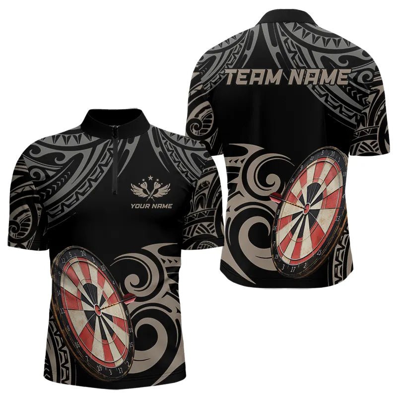 Personalisierte schwarze Tribal - Muster Dartshirts mit individuellem Retro - Design N9551 - Outfitsuche