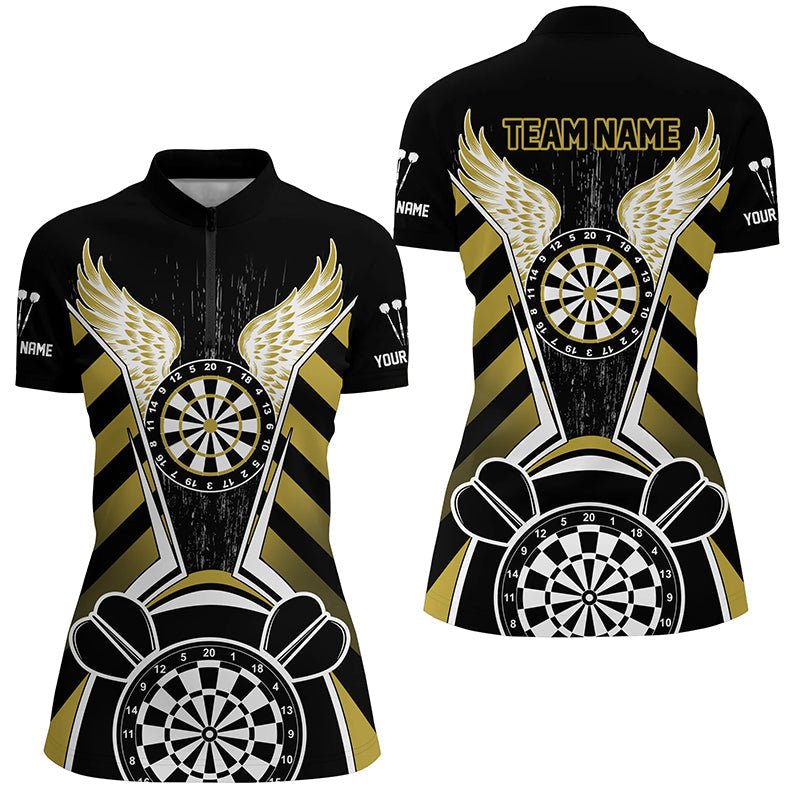 Personalisierte schwarze und gelbe Darts - Board - Flügel - Trikots für Frauen – Lustiges Darts - Outfit T2931 - Outfitsuche