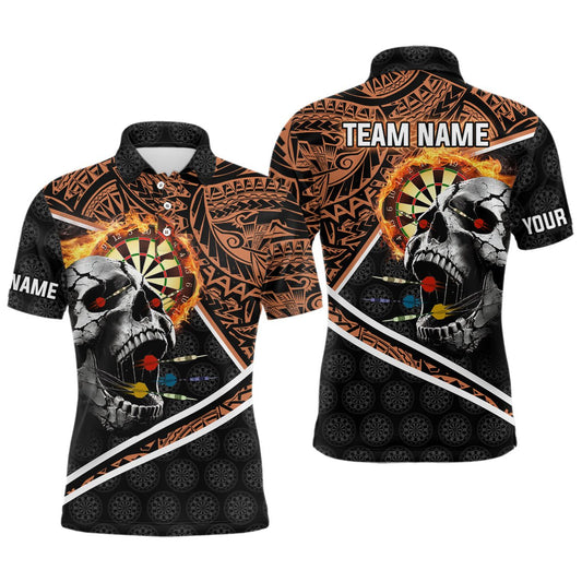 Personalisierte Skull Dartboard Feuer Tribal Dart Polo - Shirt für Darts Teams T3218 - Outfitsuche
