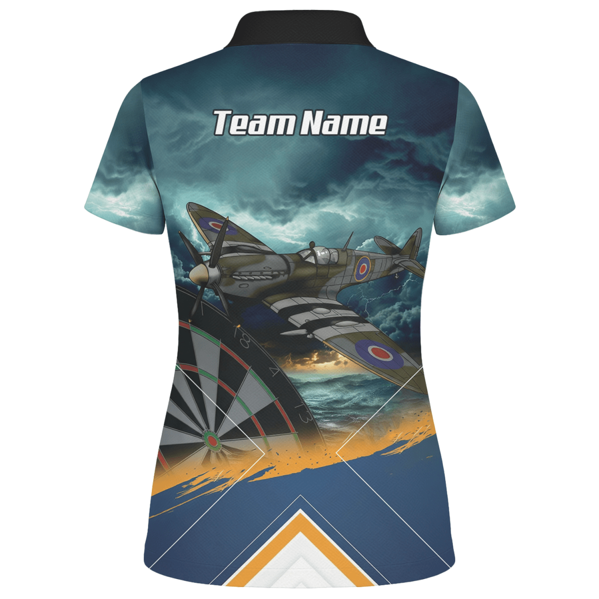 Personalisierte Spitfire Jagdflugzeug Damen Dart - Poloshirts & Zip - Oberteile Marineblau RAF - Design N2791 - Outfitsuche