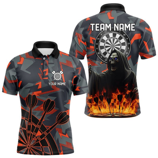 Personalisierte Totenkopf - Feuer - Camo - Dart - Shirts für Herren - Individuelle Camouflage - Darts - Liga - Trikots T3072 - Outfitsuche