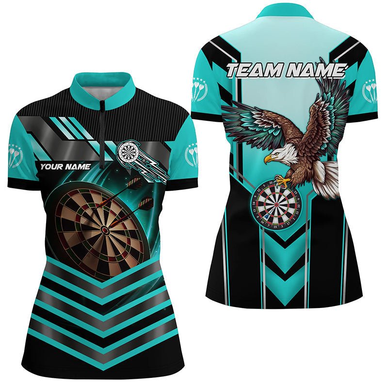 Personalisierte Türkis Dartboard Adler Darts T-Shirt für Damen T2050 - Outfitsuche