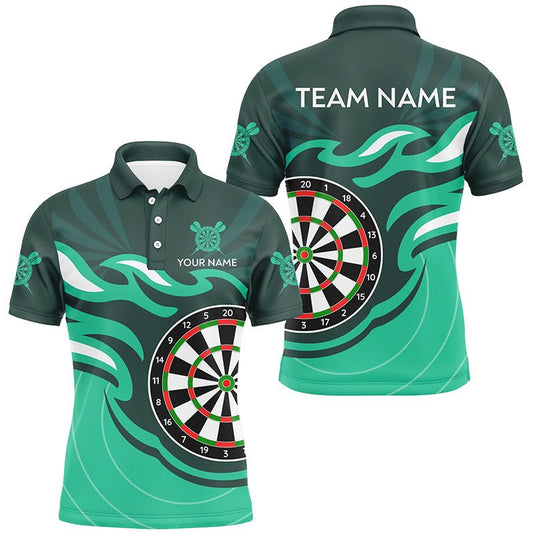 Personalisierte Türkis Dartscheibe Flammen Dartshirts für Herren – Individuelle Dart - Trikots als Team - Uniform T3053 - Outfitsuche