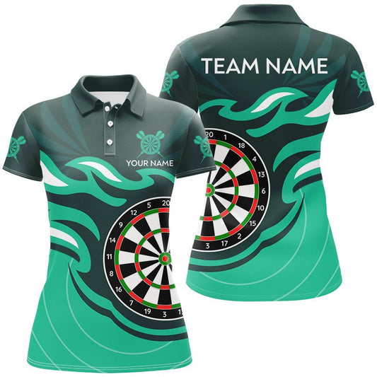 Personalisierte Türkise Darts - Board T-Shirts für Frauen – Individuelle Dart - Trikots für Teams T3053 - Outfitsuche