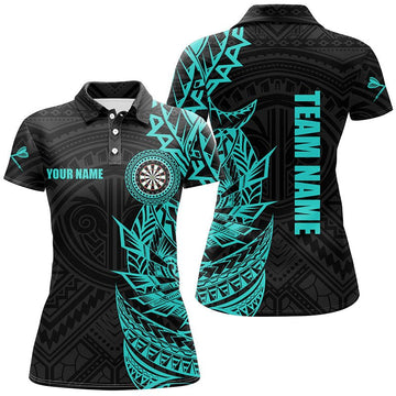 Personalisierte Türkise Tribal Darts Polo - und Quarter - Zip - Dartshirts für Damen T2783 - Outfitsuche