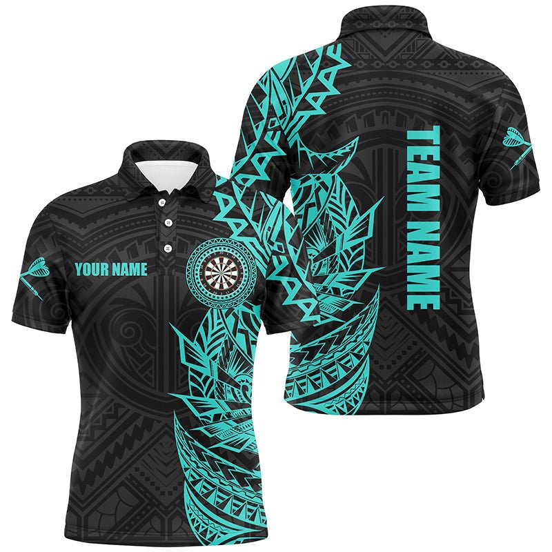 Personalisierte Türkise Tribal Darts Poloshirts & Quarter - Zip Dart Trikots für Männer T2783 - Outfitsuche