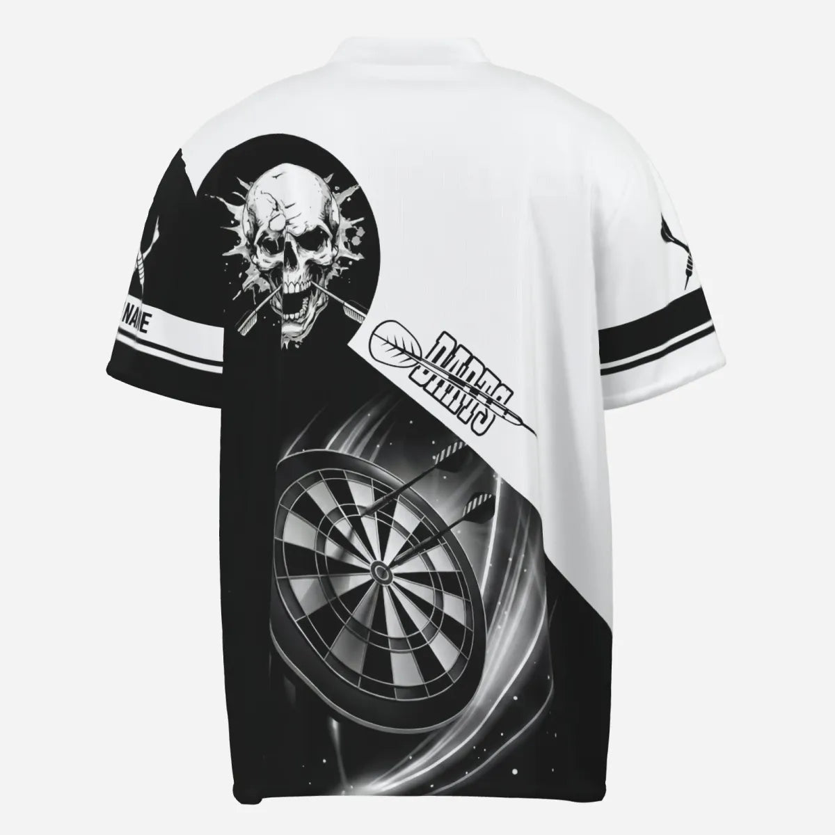 Personalisierte Weiß Schwarz Skull Darts Shirts für Herren TW2109 - Outfitsuche