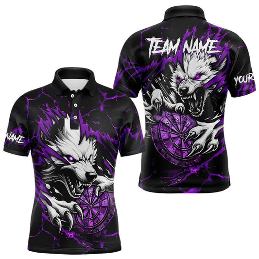 Personalisierte Wolf Lightning Darts Polo Shirt Darttrikot | Lila T3611 - Outfitsuche