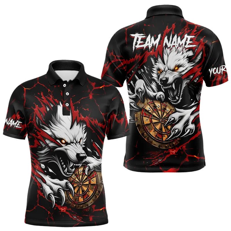 Personalisierte Wolf Lightning Darts Polo - Shirts | Rot T3443 - Outfitsuche