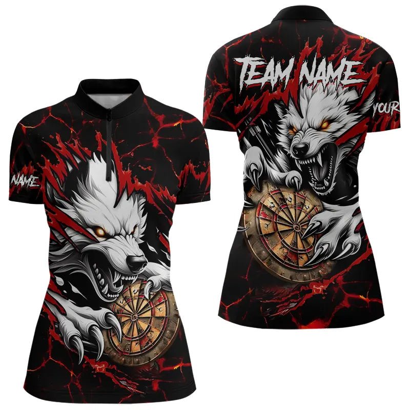 Personalisierte Wolf Lightning Darts Polo - Shirts | Rot T3443 - Outfitsuche