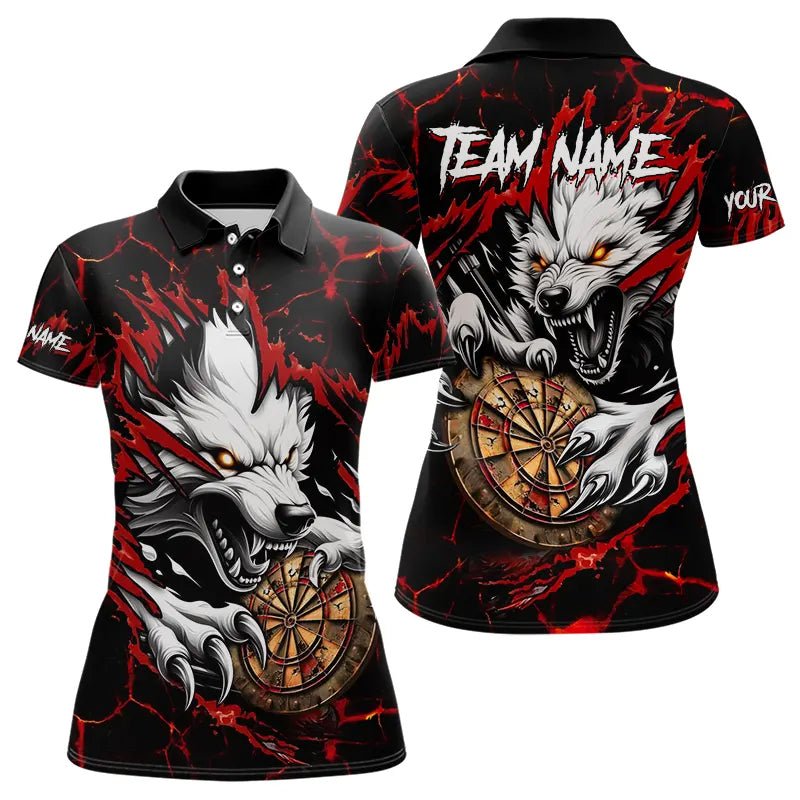 Personalisierte Wolf Lightning Darts Polo - Shirts | Rot T3443 - Outfitsuche