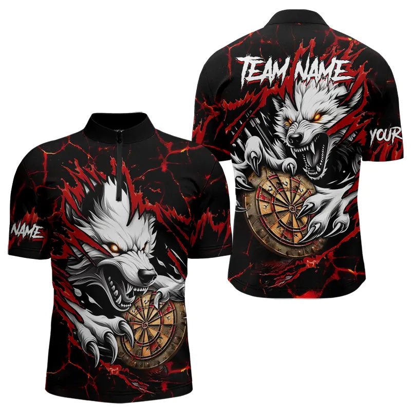 Personalisierte Wolf Lightning Darts Polo - Shirts | Rot T3443 - Outfitsuche