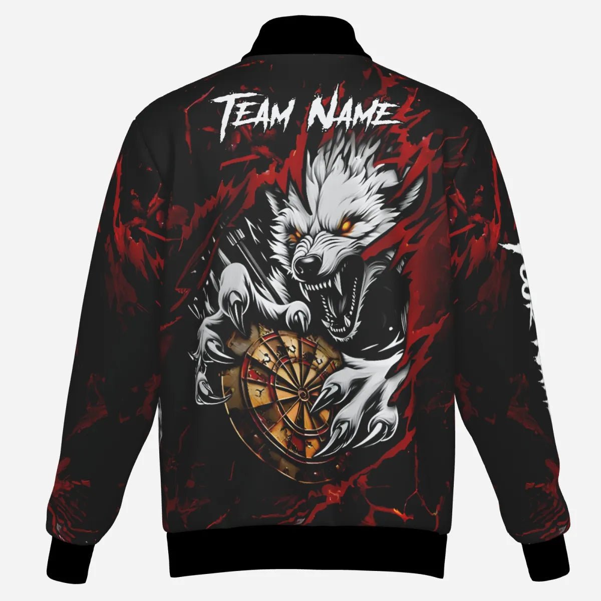 Personalisierte Wolf Lightning Herren Darts Jacke| Rot T3443 - Outfitsuche