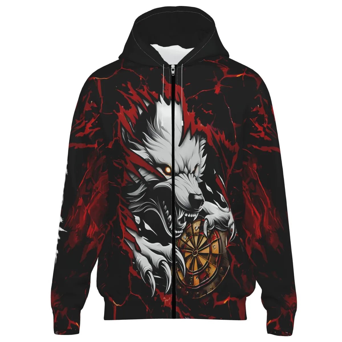 Personalisierte Wolf Lightning Herren Darts Jacke| Rot T3443 - Outfitsuche