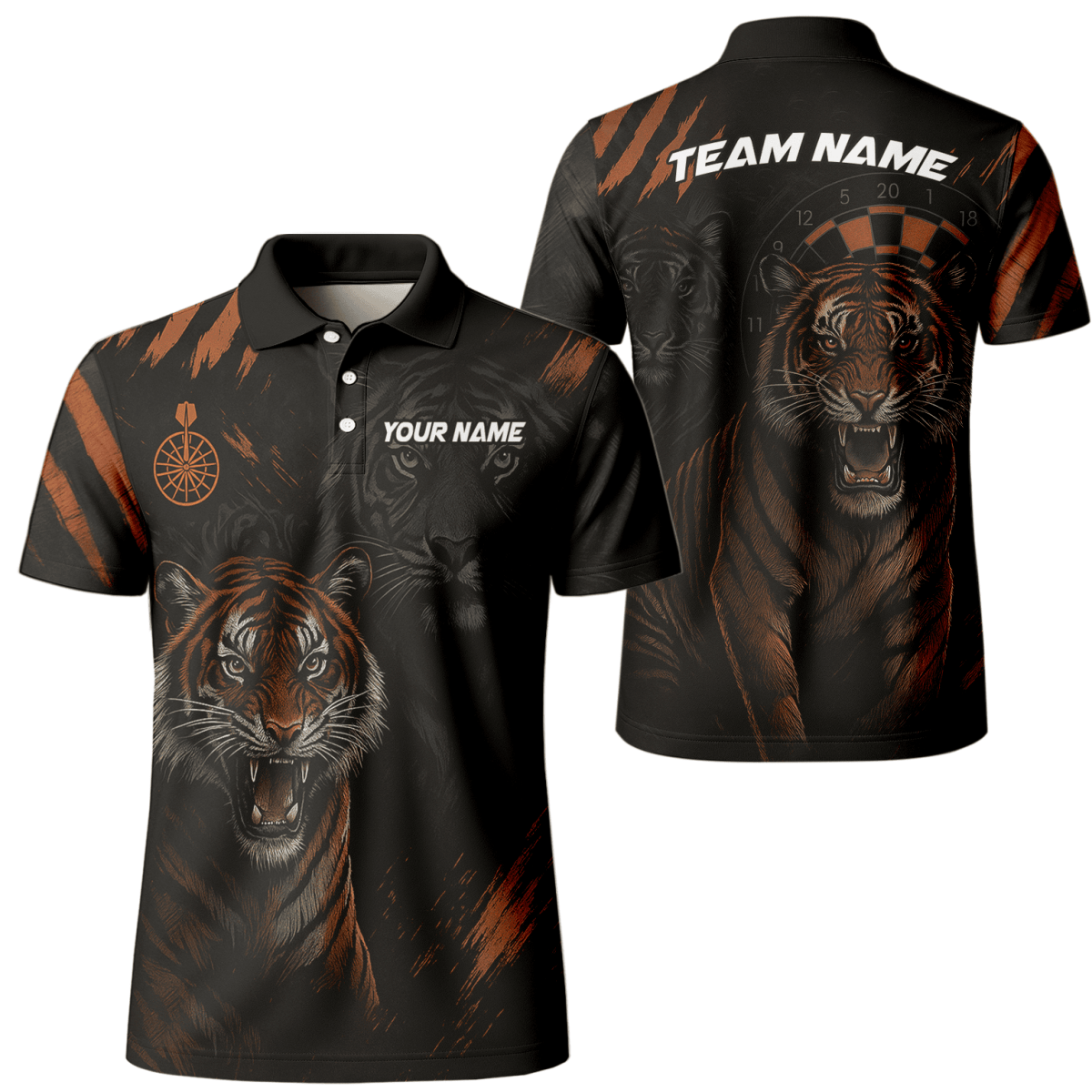 Personalisiertes Adler - Sterne Dart - Poloshirt Rot - Schwarz für Herren E4591 - Outfitsuche