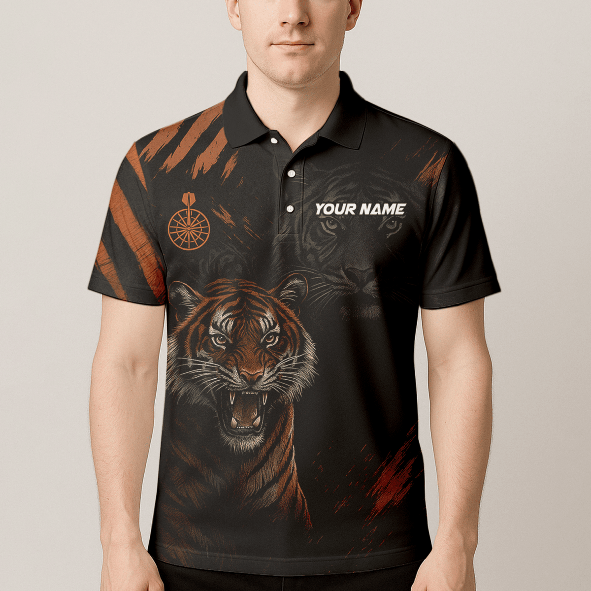 Personalisiertes Adler - Sterne Dart - Poloshirt Rot - Schwarz für Herren E4591 - Outfitsuche